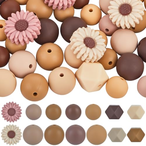 SUNNYCLUE 100 Stück 14 Stile Gänseblümchen Silikonperle Gemischte Silikon Fokalperlen Großpackung Undurchsichtig Bunt Rund Sechseckig Blume Matt Lose Abstandsperle Für Schlüsselanhänger Stift Schmuck SUNNYCLUE 100 Stück 14 Stile Gänseblümchen Silikonperle Gemischte Silikon Fokalperlen Großpackung Undurchsichtig Bunt Rund Sechseckig Blume Matt Lose Abstandsperle Für Schlüsselanhänger Stift Schmuck von SUNNYCLUE