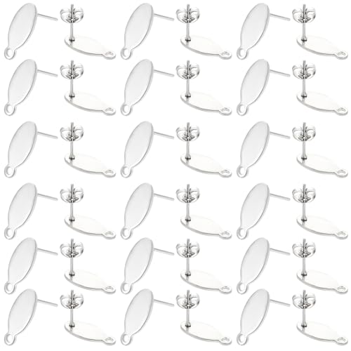 SUNNYCLUE 100 Stück Ohrstecker Beschläge Ovale Ohrstecker 304 silberne Ohrstecker Komponenten Aus Edelstahl Mit Schmetterlingsohren Rückseite Für Die DIY Schmuckherstellung Für Frauen Erwachsene Hochz SUNNYCLUE 100 Stück Ohrstecker Beschläge Ovale Ohrstecker 304 silberne Ohrstecker Komponenten Aus Edelstahl Mit Schmetterlingsohren Rückseite Für Die DIY Schmuckherstellung Für Frauen Erwachsene Hochz von SUNNYCLUE