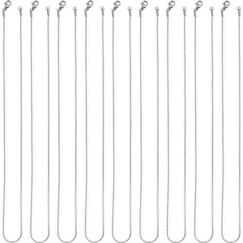 SUNNYCLUE 12 PACK 18 Zoll/0.45 m 1mm Edelstahl Boxkette Großpackung Silberne Rolo Kette Halskettenherstellung Metall Karabinerverschlüsse Kabel Quadratische Gliederketten Für Die Schmuckherstellung Zu SUNNYCLUE 12 PACK 18 Zoll/0.45 m 1mm Edelstahl Boxkette Großpackung Silberne Rolo Kette Halskettenherstellung Metall Karabinerverschlüsse Kabel Quadratische Gliederketten Für Die Schmuckherstellung Zu von SUNNYCLUE