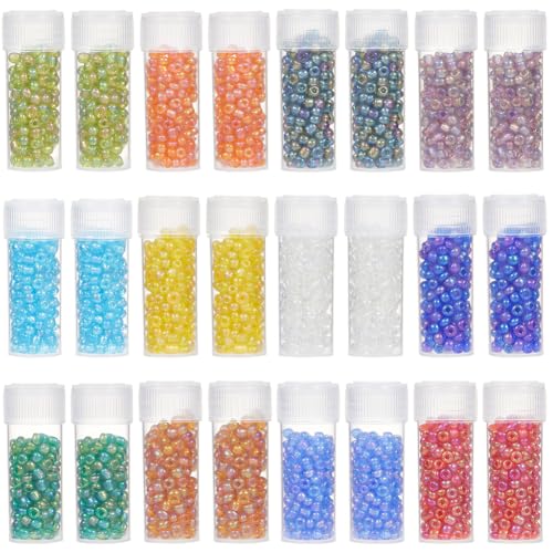 SUNNYCLUE 120g Glasperle 8/0 Glasperlen Transparente Runde Rocailles Perlen 3mm Kleine Ponyperlen Mini Glasperlen Lose Abstandsperlen Zur Schmuckherstellung DIY Ohrringe Freundschaftsarmbänder Halske von SUNNYCLUE