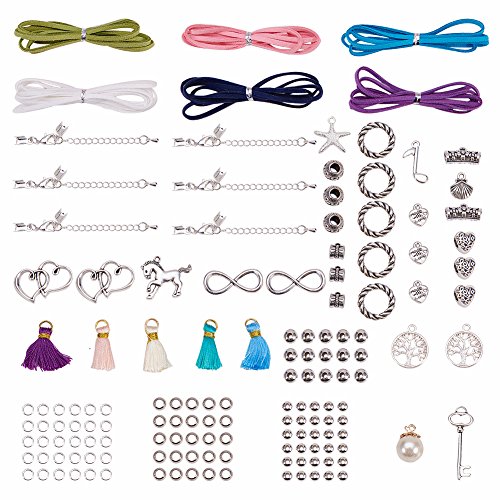 SUNNYCLUE 140 + PCS Leder Wildleder Wickelarmband Making Kit Double Herzen Infinity Anchor Baum des Lebens Schlüssel Seestern Musical Note Perle Charms Anhänger für Heimwerker Seil Armband Armbänder SUNNYCLUE 140 + PCS Leder Wildleder Wickelarmband Making Kit Double Herzen Infinity Anchor Baum des Lebens Schlüssel Seestern Musical Note Perle Charms Anhänger für Heimwerker Seil Armband Armbänder von SUNNYCLUE
