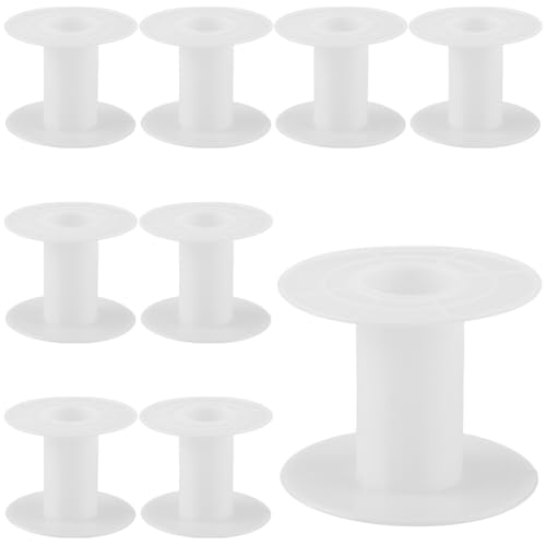 SUNNYCLUE 15 Stück 55 x 46mm Leere Spule Band Kunststoffspule Weiß Webschnur Draht Faden Kette Band Organizer Halter Spule Zum Nähen Stickgarn Kunsthandwerk Häkelstichzubehör Damen Und Erwachsene von SUNNYCLUE