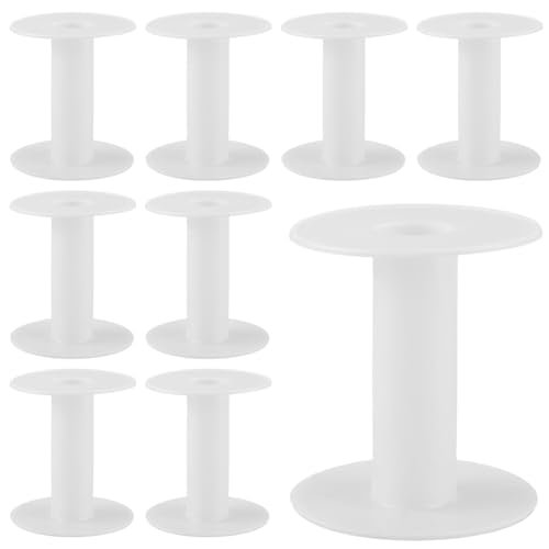 SUNNYCLUE 15 Stück 68 x 74mm Leere Kunststoffspule Lange Spulen Weiß Webprofil Kettenband Drahthalter Organizer Schnur Großpackung Für Bastelarbeiten Kreuzstich Häkelzubehör Sticknadel Garn Frauen Und von SUNNYCLUE