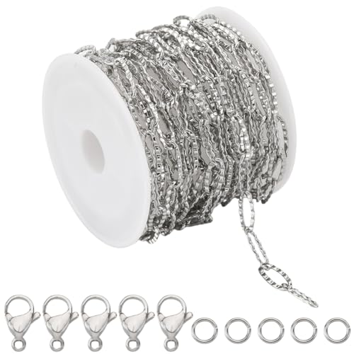 SUNNYCLUE 16.4 Fuß/ 5 m Edelstahl Büroklammer Kettenrolle Geprägte Strukturierte Gliederkette Spule 12x5 mm Glieder 50 offene Biegeringe 20 Karabinerverschlüsse Für Schmuckherstellung Basteln Basteln SUNNYCLUE 16.4 Fuß/ 5 m Edelstahl Büroklammer Kettenrolle Geprägte Strukturierte Gliederkette Spule 12x5 mm Glieder 50 offene Biegeringe 20 Karabinerverschlüsse Für Schmuckherstellung Basteln Basteln von SUNNYCLUE