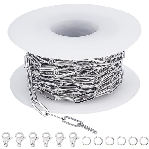 SUNNYCLUE 16.4 Fuß/5 m Büroklammer Gliederkette 304 Edelstahlketten Lange Rechteckige Verlängerungskette Aus Metall Mit Karabinerverschlüssen Biegeringen Zur Schmuckherstellung Halskettenherstellung D SUNNYCLUE 16.4 Fuß/5 m Büroklammer Gliederkette 304 Edelstahlketten Lange Rechteckige Verlängerungskette Aus Metall Mit Karabinerverschlüssen Biegeringen Zur Schmuckherstellung Halskettenherstellung D von SUNNYCLUE
