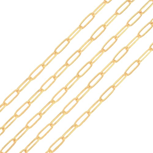 SUNNYCLUE 16.4 Fuß/5 m Büroklammerketten 18 Karat Vergoldete Messingkette Metallmassen Lang Rechteckig Quadratisch Verlängerungsverbinder Gliederketten Zur Schmuckherstellung Halsketten Anfänger Heimw SUNNYCLUE 16.4 Fuß/5 m Büroklammerketten 18 Karat Vergoldete Messingkette Metallmassen Lang Rechteckig Quadratisch Verlängerungsverbinder Gliederketten Zur Schmuckherstellung Halsketten Anfänger Heimw von SUNNYCLUE