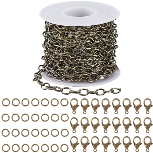 SUNNYCLUE 164 Fuß/5 m 6mm Ovale Gliederkette Bronze Kettensatz Metall Eisen Antiker O Ring Strukturiertes Kabelglieder Set Mit Messing Biegeringen Karabinerverschlüsse Aus Legierung Für Die Schmuckher SUNNYCLUE 164 Fuß/5 m 6mm Ovale Gliederkette Bronze Kettensatz Metall Eisen Antiker O Ring Strukturiertes Kabelglieder Set Mit Messing Biegeringen Karabinerverschlüsse Aus Legierung Für Die Schmuckher von SUNNYCLUE