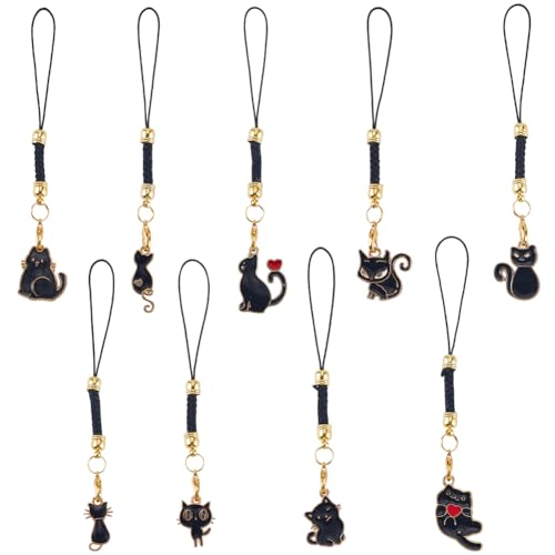 SUNNYCLUE 18 Stück 9 Stile Schwarzer Katzen Handyanhänger Kätzchen Handyanhänger Kleiner Emaille Glücksbringer Süße Schwarze Tierkatzen Kätzchen Handygurte Für Geburtstags Sommerpartys Erwachsene Gesc SUNNYCLUE 18 Stück 9 Stile Schwarzer Katzen Handyanhänger Kätzchen Handyanhänger Kleiner Emaille Glücksbringer Süße Schwarze Tierkatzen Kätzchen Handygurte Für Geburtstags Sommerpartys Erwachsene Gesc von SUNNYCLUE
