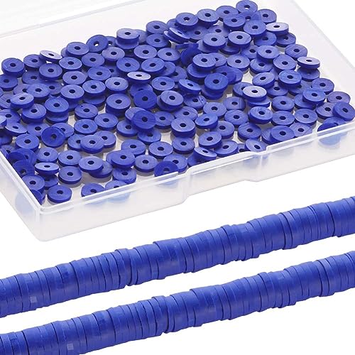 SUNNYCLUE 2 Stränge 700 Stück + Blaue Tonperlen Heishi Perlen 6 mm Polymer Ton Perlen Große Sommer Ozean Heishi Perlen Scheibenperlen Lose Distanzperlen Für Die Schmuckherstellung DIY Armbänder Halsk von SUNNYCLUE