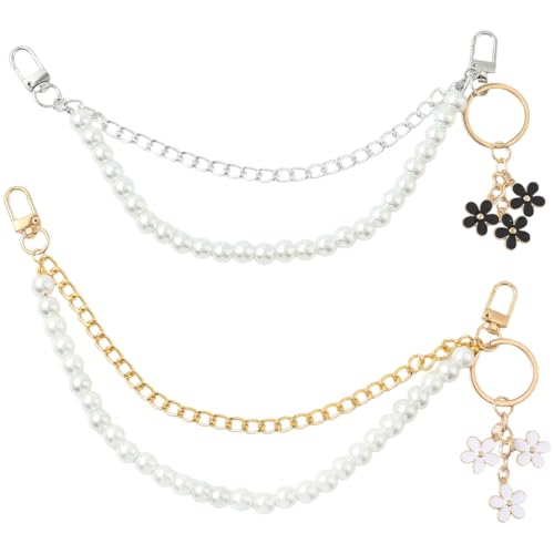 SUNNYCLUE 2 x Perlen-Verlängerungskette für Handtasche, Kettenriemen-Set, Gold/Silber, Kunststoffperlen, kurzer Griff, Ersatz-Blumen-Schlüsselanhänger, Charm-Verlängerung für Geldbörse, Crossbody SUNNYCLUE 2 x Perlen-Verlängerungskette für Handtasche, Kettenriemen-Set, Gold/Silber, Kunststoffperlen, kurzer Griff, Ersatz-Blumen-Schlüsselanhänger, Charm-Verlängerung für Geldbörse, Crossbody von SUNNYCLUE