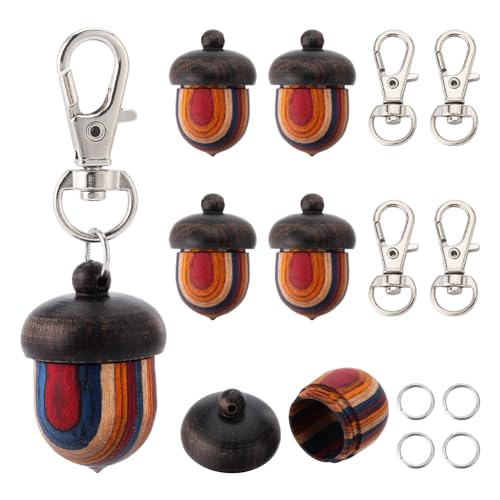 SUNNYCLUE 20 Stück DIY 5 Sets Eichel Anhänger Holz Schlüsselanhänger Bastelset Naturholz Eichel Nuss Box Schraubverschluss Zu Öffnende Anhänger Karabinerverschlüsse Geteilte Biegeringe Für Schlüsselan SUNNYCLUE 20 Stück DIY 5 Sets Eichel Anhänger Holz Schlüsselanhänger Bastelset Naturholz Eichel Nuss Box Schraubverschluss Zu Öffnende Anhänger Karabinerverschlüsse Geteilte Biegeringe Für Schlüsselan von SUNNYCLUE