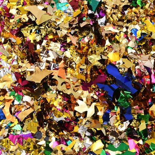 SUNNYCLUE 200g Metallisches Konfettipapier Folien Konfettistücke Buntes Aluminisiertes Papier Gemischte Formen Funkelnde Feiern Werfbare Goldene Paillettenstreuung Für Geburtstage Hochzeiten Partys Ev von SUNNYCLUE