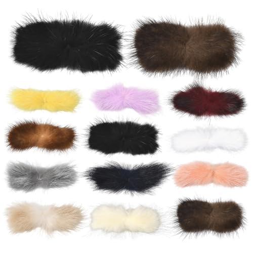SUNNYCLUE 24 Stück 12 Farben Kunstfell Pompons Mit Schleife Bunte Schleife Weich Flauschig Klein Polyester Dekorative Pompom Bälle Ornamente Zubehör Für DIY Hüte Schuhe Stoff Handy Basteldekoration von SUNNYCLUE