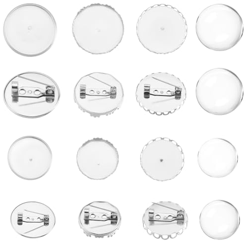 SUNNYCLUE 24 Stück 6 Stile Anstecknadel Cabochon Edelstahl Broschenrohlinge Großpackung Silberfarbenes Metall Flach Rund Einfaches Blanko Lünettentablett Ansteckbroschen Set Mit Glas Cabochons Zur Sch SUNNYCLUE 24 Stück 6 Stile Anstecknadel Cabochon Edelstahl Broschenrohlinge Großpackung Silberfarbenes Metall Flach Rund Einfaches Blanko Lünettentablett Ansteckbroschen Set Mit Glas Cabochons Zur Sch von SUNNYCLUE