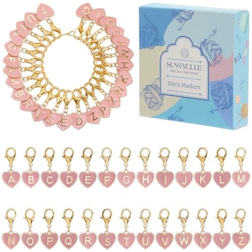 SUNNYCLUE 26 Stück 26 Stile Herz Häkelmarker Buchstaben Maschenmarkierer Großpackung Alphabet Liebe Rosa Emaille Karabinerverschlüsse Metalllegierung Strickanhänger Für Schmuckherstellung Weben Bastel SUNNYCLUE 26 Stück 26 Stile Herz Häkelmarker Buchstaben Maschenmarkierer Großpackung Alphabet Liebe Rosa Emaille Karabinerverschlüsse Metalllegierung Strickanhänger Für Schmuckherstellung Weben Bastel von SUNNYCLUE