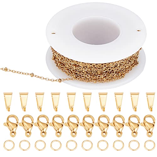SUNNYCLUE 32.8 Fuß/ 10 m Satellitenkette Bulk Real 18K Vergoldeter Edelstahl Perlenketten Kabelkette 100 Stück Messing Biegeringe 30 Stück Karabinerverschlüsse 30 Stück Klemmschlaufen Für Die Schmuckh SUNNYCLUE 32.8 Fuß/ 10 m Satellitenkette Bulk Real 18K Vergoldeter Edelstahl Perlenketten Kabelkette 100 Stück Messing Biegeringe 30 Stück Karabinerverschlüsse 30 Stück Klemmschlaufen Für Die Schmuckh von SUNNYCLUE