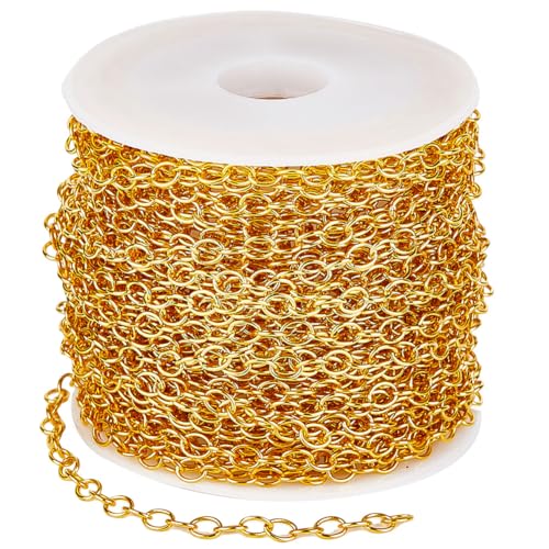 SUNNYCLUE 33 Fuß/10 m Messing Kabelkette Schmuckkettenrolle 4 x 3mm Goldenes Metall Ovale Verlängerungs Zugverbinder Gliederketten Mit Kunststoffspule Für Die Schmuckherstellung Halsketten Armbänder SUNNYCLUE 33 Fuß/10 m Messing Kabelkette Schmuckkettenrolle 4 x 3mm Goldenes Metall Ovale Verlängerungs Zugverbinder Gliederketten Mit Kunststoffspule Für Die Schmuckherstellung Halsketten Armbänder von SUNNYCLUE