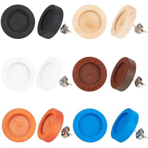 SUNNYCLUE 36 Stück 6 Farben Holz Ohrstecker 12 mm Cabochon Ohrring Rohlinge Flache Runde Fassungen Edelstahl Stiftverschlüsse Blanke Ohrstecker Beschläge Aus Holz Für Schmuckherstellung Zubehör DIY Ha SUNNYCLUE 36 Stück 6 Farben Holz Ohrstecker 12 mm Cabochon Ohrring Rohlinge Flache Runde Fassungen Edelstahl Stiftverschlüsse Blanke Ohrstecker Beschläge Aus Holz Für Schmuckherstellung Zubehör DIY Ha von SUNNYCLUE