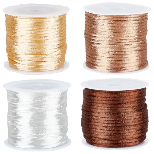 SUNNYCLUE 4 Rolle Chinesische Knüpfschnur Satin Nylon Perlenfaden 2mm Braune Weiß Kamel Mehrfarbig Dünne Seiden Rattail Makrameeschnur Für Armbänder Halsketten Perlenschmuckherstellung DIY Bastelzube SUNNYCLUE 4 Rolle Chinesische Knüpfschnur Satin Nylon Perlenfaden 2mm Braune Weiß Kamel Mehrfarbig Dünne Seiden Rattail Makrameeschnur Für Armbänder Halsketten Perlenschmuckherstellung DIY Bastelzube von SUNNYCLUE