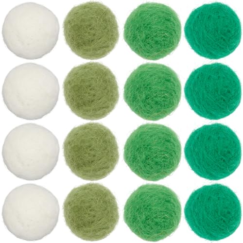 SUNNYCLUE 40 Stück 20mm St. Grüne Pompom Bälle Zum Patrick'S Day Wollfilz Pom Poms Kleine Grüne Und Weiße Irische Frühlings Flausch Pompoms Ball Für Katzen Und Hunde Für Den Innenbereich Ostern Feiert von SUNNYCLUE