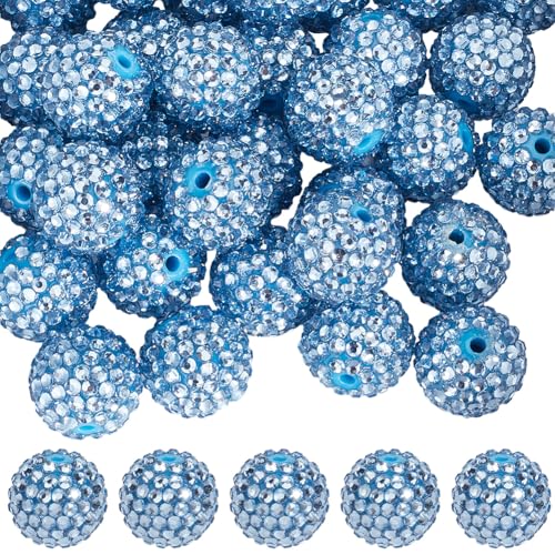 SUNNYCLUE 40 Stück Kunstharz Strassperlen Discokugel Perle 20mm Blau Rund Kaugummi Pavé Voller Strasssteine Glitzer Kristall Diamant Edelstein Abstandshalter Stiftperle Für Schlüsselanhänger Armbände SUNNYCLUE 40 Stück Kunstharz Strassperlen Discokugel Perle 20mm Blau Rund Kaugummi Pavé Voller Strasssteine Glitzer Kristall Diamant Edelstein Abstandshalter Stiftperle Für Schlüsselanhänger Armbände von SUNNYCLUE