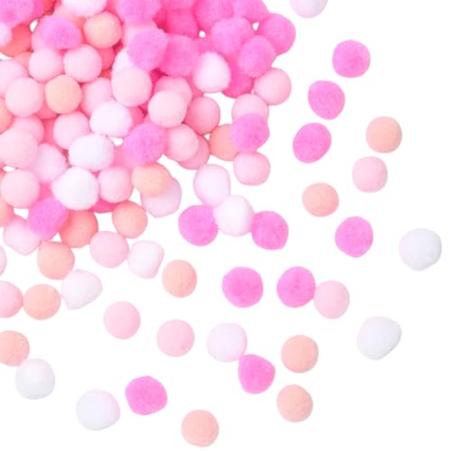 SUNNYCLUE 400 Stück 20mm Rosa Pompom Bälle Zum Valentinstag Mini Pompons Großpackung Polyester Klein Leicht Kunsthandwerk Weiß Pink Flauschig Kleine Pompom Bälle Für Hüte Schuhe Hochzeiten Geburtstage von SUNNYCLUE