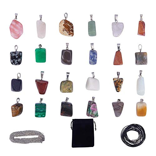 SUNNYCLUE 48Stück 24Sätze Gemischt Unregelmäßige Form Heilung Edelstein Chakra Perlen Kristall Stein Charme Anhänger Lederband Halskette Kreuz Ketten & Aufbewahrungstasche für Halskette SUNNYCLUE 48Stück 24Sätze Gemischt Unregelmäßige Form Heilung Edelstein Chakra Perlen Kristall Stein Charme Anhänger Lederband Halskette Kreuz Ketten & Aufbewahrungstasche für Halskette von SUNNYCLUE