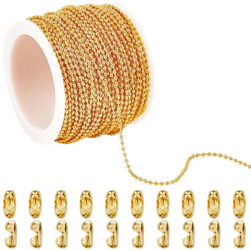SUNNYCLUE 49 Fuß/15 m 1.5mm Messing Kugelkette Metallperlenketten Goldene Perlenketten Für Erkennungsmarken Rollenverbinder Kordel Endverschlüsse Verbindungsstück Für Schmuckherstellung Zubehör Für Ha SUNNYCLUE 49 Fuß/15 m 1.5mm Messing Kugelkette Metallperlenketten Goldene Perlenketten Für Erkennungsmarken Rollenverbinder Kordel Endverschlüsse Verbindungsstück Für Schmuckherstellung Zubehör Für Ha von SUNNYCLUE