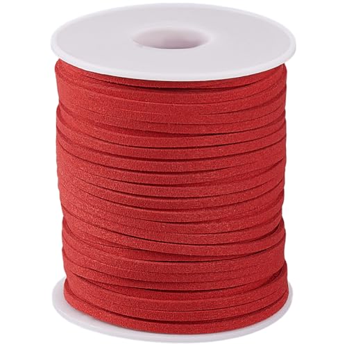 SUNNYCLUE 49 Yards/45 m Rote Wildlederschnur Aus Kunstleder 3mm Flach Dünn Wildlederimitat Veganes Band Schnur Seil Zur Schmuckherstellung Für Frauen Hochzeitsgeschenke Verpacken von Armbändern Baste SUNNYCLUE 49 Yards/45 m Rote Wildlederschnur Aus Kunstleder 3mm Flach Dünn Wildlederimitat Veganes Band Schnur Seil Zur Schmuckherstellung Für Frauen Hochzeitsgeschenke Verpacken von Armbändern Baste von SUNNYCLUE