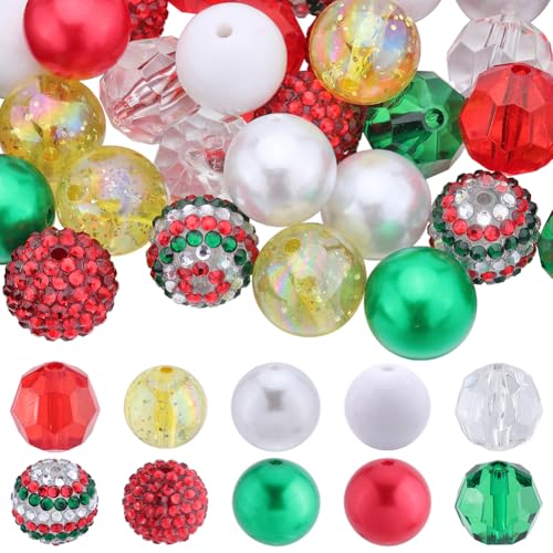 SUNNYCLUE 50 Stück 10 Stile Weihnachts Kaugummi Perlen Großpackung Stiftperlen Strass Acryl Bunt Klobige Beerenperle Große Runde Kugel Lose Abstandsperlen Für Weihnachtsschmuck Stifte Bastel Dekoratio SUNNYCLUE 50 Stück 10 Stile Weihnachts Kaugummi Perlen Großpackung Stiftperlen Strass Acryl Bunt Klobige Beerenperle Große Runde Kugel Lose Abstandsperlen Für Weihnachtsschmuck Stifte Bastel Dekoratio von SUNNYCLUE