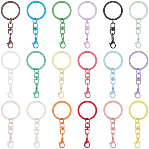 SUNNYCLUE 54 Stück 18 Stile Bunter Schlüsselanhänger Mit Karabinerverschluss Drehbarer Karabiner Schlüsselanhänger Mit Ketten Metall Verschiedene Geteilte Schlüsselanhänger Aus Eisen Zubehör Für Die H SUNNYCLUE 54 Stück 18 Stile Bunter Schlüsselanhänger Mit Karabinerverschluss Drehbarer Karabiner Schlüsselanhänger Mit Ketten Metall Verschiedene Geteilte Schlüsselanhänger Aus Eisen Zubehör Für Die H von SUNNYCLUE