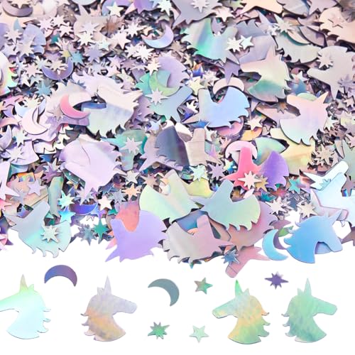 SUNNYCLUE 60~70g Stern/Mond Glitzer Einhorn Konfetti Silberfarbener Kunststoff Schillernde Metallic Folie Tischpapier Pailletten Streukunst Laser Glitzer Für Halloween Geburtstage Hochzeiten Partys D SUNNYCLUE 60~70g Stern/Mond Glitzer Einhorn Konfetti Silberfarbener Kunststoff Schillernde Metallic Folie Tischpapier Pailletten Streukunst Laser Glitzer Für Halloween Geburtstage Hochzeiten Partys D von SUNNYCLUE