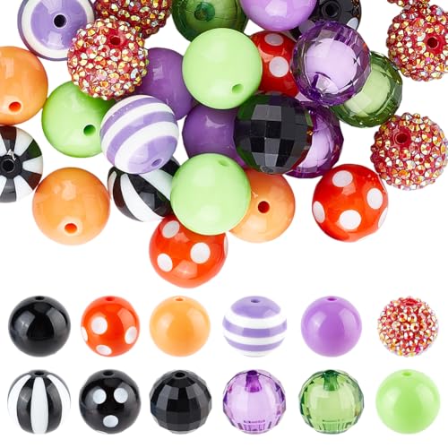 SUNNYCLUE 60 Stück 12 Stile 20mm Runde Halloween Perlen Kaugummiperlen Bunte Bonbonkugeln Aus Acryl Große Perlenstifte Klobige Blasen Lose Abstandsperlen Für Schlüsselanhänger Stiftherstellungsset Pe SUNNYCLUE 60 Stück 12 Stile 20mm Runde Halloween Perlen Kaugummiperlen Bunte Bonbonkugeln Aus Acryl Große Perlenstifte Klobige Blasen Lose Abstandsperlen Für Schlüsselanhänger Stiftherstellungsset Pe von SUNNYCLUE