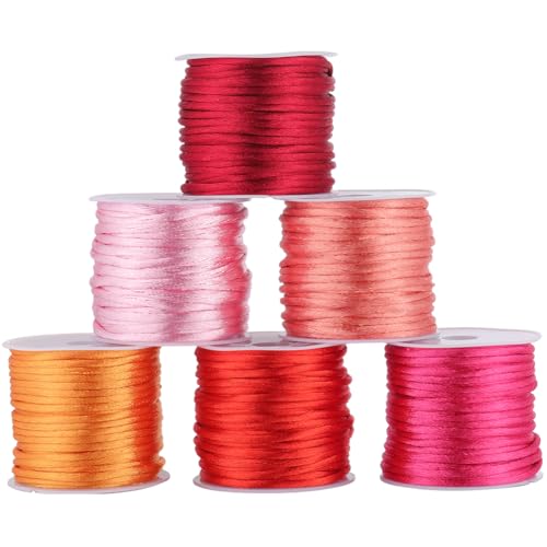 SUNNYCLUE 65 Yard 6 Rollen Rote Nylonschnur 2 mm Chinesische Knotenschnur Freundschaftsarmband Flechtfaden Satin Rattail Schnur Nylonschnurbesatz Seidenschnur Perlenschnur Für Die Schmuckherstellung F SUNNYCLUE 65 Yard 6 Rollen Rote Nylonschnur 2 mm Chinesische Knotenschnur Freundschaftsarmband Flechtfaden Satin Rattail Schnur Nylonschnurbesatz Seidenschnur Perlenschnur Für Die Schmuckherstellung F von SUNNYCLUE