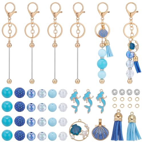 SUNNYCLUE 72 Stück DIY 6 Sets Perlen Schlüsselanhänger Set Blaue Harz Strasssteine Große Perlen 20 mm Kaugummi Perlen Schlüsselanhänger Stäbe Rohlinge Emaille Meerjungfrau Muschel Charms Austauschbare SUNNYCLUE 72 Stück DIY 6 Sets Perlen Schlüsselanhänger Set Blaue Harz Strasssteine Große Perlen 20 mm Kaugummi Perlen Schlüsselanhänger Stäbe Rohlinge Emaille Meerjungfrau Muschel Charms Austauschbare von SUNNYCLUE