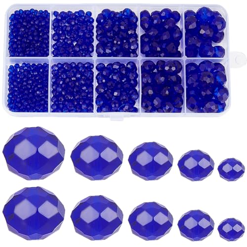 SUNNYCLUE 780 Stück 5 Größen Blaue Glasperlen Facettierte Kristallperlen 2mm 4mm 6mm 8mm 10mm Rondelle Briolette Galvanisierte Lose Perlen Zur Schmuckherstellung DIY Basteln Halsketten Armbänder SUNNYCLUE 780 Stück 5 Größen Blaue Glasperlen Facettierte Kristallperlen 2mm 4mm 6mm 8mm 10mm Rondelle Briolette Galvanisierte Lose Perlen Zur Schmuckherstellung DIY Basteln Halsketten Armbänder von SUNNYCLUE