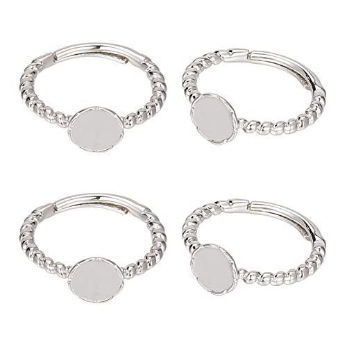 SUNNYCLUE Cabochon-Ringrohling, flache Ringbasis, verstellbare Ringrohlinge, halb gebohrte Perlen, Fingerring-Komponenten für Schmuckherstellung, Zubehör, Fingerringe, DIY, Handwerk, Frauen und von SUNNYCLUE