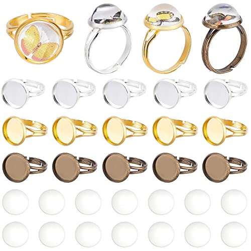 SUNNYCLUE DIY 1 Box 30 Sets 60 Stück 12 mm Verstellbarer Ringsockel Cabochon Ringrohlinge Glascabochons Blanko Ringsockel Flaches Rundes Tablett Verstellbare Fingerringe Für Frauen DIY Making Kits Bas SUNNYCLUE DIY 1 Box 30 Sets 60 Stück 12 mm Verstellbarer Ringsockel Cabochon Ringrohlinge Glascabochons Blanko Ringsockel Flaches Rundes Tablett Verstellbare Fingerringe Für Frauen DIY Making Kits Bas von SUNNYCLUE