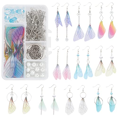SUNNYCLUE DIY 10 Paar Stoff-Flügel-Ohrring-Kits Libellen-Flügel-Charms Künstliche Schmetterlingsflügel Schmuck-Charms Ohrringe Anhänger & 30 Glasperlen Mit 40 Ohrring-Haken Für Die Schmuckherstellung SUNNYCLUE DIY 10 Paar Stoff-Flügel-Ohrring-Kits Libellen-Flügel-Charms Künstliche Schmetterlingsflügel Schmuck-Charms Ohrringe Anhänger & 30 Glasperlen Mit 40 Ohrring-Haken Für Die Schmuckherstellung von SUNNYCLUE