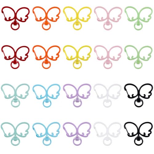 SUNNYCLUE Karabinerhaken mit Drehgelenk, 10 Farben, Schmetterlingsform, Metall, glatt, zum Backen, für Schlüsselanhänger, Schmuckherstellung, Basteln, 1 Box, 20 Stück SUNNYCLUE Karabinerhaken mit Drehgelenk, 10 Farben, Schmetterlingsform, Metall, glatt, zum Backen, für Schlüsselanhänger, Schmuckherstellung, Basteln, 1 Box, 20 Stück von SUNNYCLUE