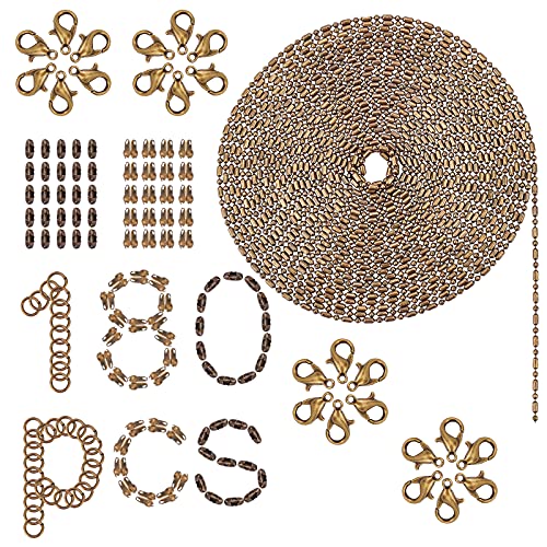 SUNNYCLUE 16 Fuß Kugelkette Halskette Gliederketten 3.8x2 mm Für Die Schmuckherstellung 50 Kugelkettenverbinder Perlenspitzen 30 Karabinerverschlüsse Für Die DIY-Halsketten-Armband-Choker- SUNNYCLUE 16 Fuß Kugelkette Halskette Gliederketten 3.8x2 mm Für Die Schmuckherstellung 50 Kugelkettenverbinder Perlenspitzen 30 Karabinerverschlüsse Für Die DIY-Halsketten-Armband-Choker- von SUNNYCLUE