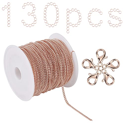 SUNNYCLUE Panzerkette Aus Messing 32.8 Fuß Rolle Rosévergoldet Gelötet Schmuckherstellung Kette Karabinerverschlüsse Aus Zinklegierung Und Eisen Biegeringe Für Erwachsene Zum Basteln von Halsketten SUNNYCLUE Panzerkette Aus Messing 32.8 Fuß Rolle Rosévergoldet Gelötet Schmuckherstellung Kette Karabinerverschlüsse Aus Zinklegierung Und Eisen Biegeringe Für Erwachsene Zum Basteln von Halsketten von SUNNYCLUE