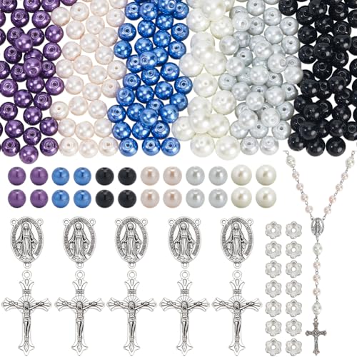 SUNNYCLUE Rosenkranz-Bastel-Set, Kruzifix-Anhänger, Rosenkranz, Kreuze, Oster-Kreuz-Anhänger, ovale Kronleuchter, Glieder-Charm-Glasperlen für Schmuckherstellung, Zubehör, DIY, Halskette, Armbänder SUNNYCLUE Rosenkranz-Bastel-Set, Kruzifix-Anhänger, Rosenkranz, Kreuze, Oster-Kreuz-Anhänger, ovale Kronleuchter, Glieder-Charm-Glasperlen für Schmuckherstellung, Zubehör, DIY, Halskette, Armbänder von SUNNYCLUE
