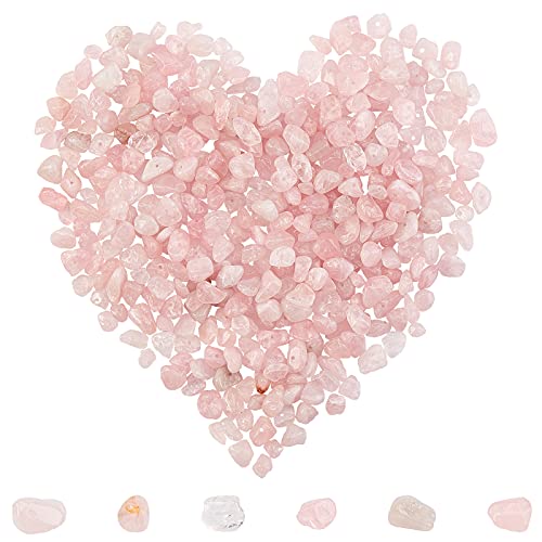 SUNNYCLUE 400 Stück Rosenquarz Perlen Chips 5-8 mm Lange Unregelmäßige Rosenquarz Perlen Kristallstein Perlen Halbedelstein Für DIY Baum des Lebens Charms Schmuckherstellung Armband Halskette von SUNNYCLUE