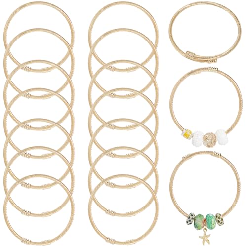 SUNNYCLUE Verstellbare Armreifen, goldfarben, offenes Armband, Bulk-Metall, Edelstahl, einfacher Drehdrahtringverschluss, erweiterbare Manschetten, Armreif für Schmuckherstellung, Armbänder, DIY SUNNYCLUE Verstellbare Armreifen, goldfarben, offenes Armband, Bulk-Metall, Edelstahl, einfacher Drehdrahtringverschluss, erweiterbare Manschetten, Armreif für Schmuckherstellung, Armbänder, DIY von SUNNYCLUE