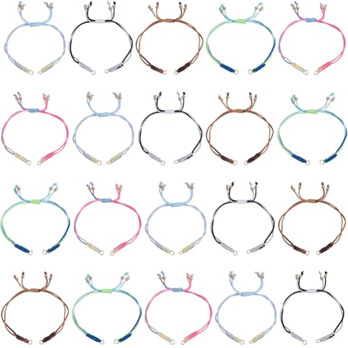 SUNNYCLUE Verstellbare Nylon-Armbänder, geflochtene Schnur, Armband, Faden, Gliederschnur, Perlenkette mit goldfarbenen offenen Biegeringe für Schmuckherstellung, Freundschaftsarmband, Bastelarbeiten SUNNYCLUE Verstellbare Nylon-Armbänder, geflochtene Schnur, Armband, Faden, Gliederschnur, Perlenkette mit goldfarbenen offenen Biegeringe für Schmuckherstellung, Freundschaftsarmband, Bastelarbeiten von SUNNYCLUE