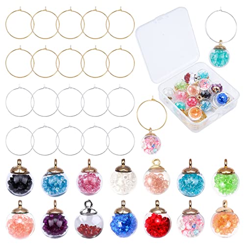 SUNNYCLUE 1 Box Weinglas Charm Tags Weinglas Identifikatoren Charms Marker Glasperlen & Creolen Zubehör Für Partygeschenke Familientreffen Schmuckherstellung von SUNNYCLUE