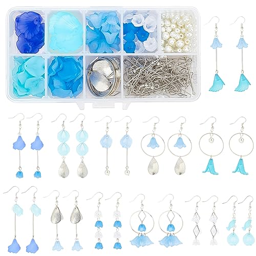 SUNNYCLUE 1 Schachtel Für 10Paar Blütenblatt Ohrringe Herstellungsset Blaue Blütenblatt Anhänger Acryl Perlenkappen Mit Perlen Geometrische Verbindungsringe Für Frauen Anfänger DIY Schmuckherstellung SUNNYCLUE 1 Schachtel Für 10Paar Blütenblatt Ohrringe Herstellungsset Blaue Blütenblatt Anhänger Acryl Perlenkappen Mit Perlen Geometrische Verbindungsringe Für Frauen Anfänger DIY Schmuckherstellung von SUNNYCLUE