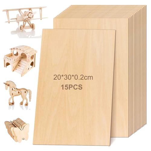 Balsaholzplatten 15 Stück (200x300x2mm), Sperrholzplatte, Präzisionsholz für Lasergravur, Modellbau, Handwerk & Gemälde, Leicht schneidbar mit CO2-Laser & Handwerkzeugen Balsaholzplatten 15 Stück (200x300x2mm), Sperrholzplatte, Präzisionsholz für Lasergravur, Modellbau, Handwerk & Gemälde, Leicht schneidbar mit CO2-Laser & Handwerkzeugen von SUNOYA