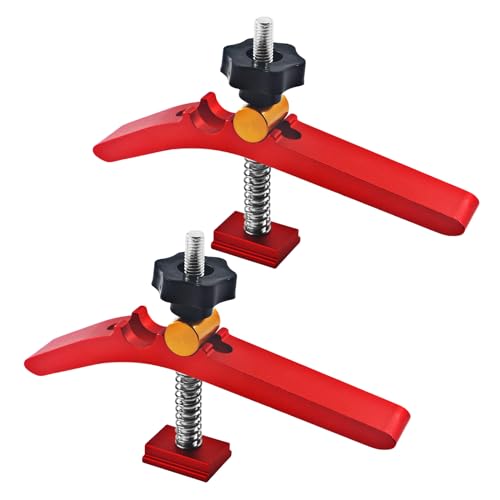 SUNOYA T Nut Schiene: 2 Stück Robuste Aluminiumlegierung T Nuten Klemme, Schnellspannklemmen und Positionierung, Für Holz- und Metallbearbeitung (Rot) von SUNOYA